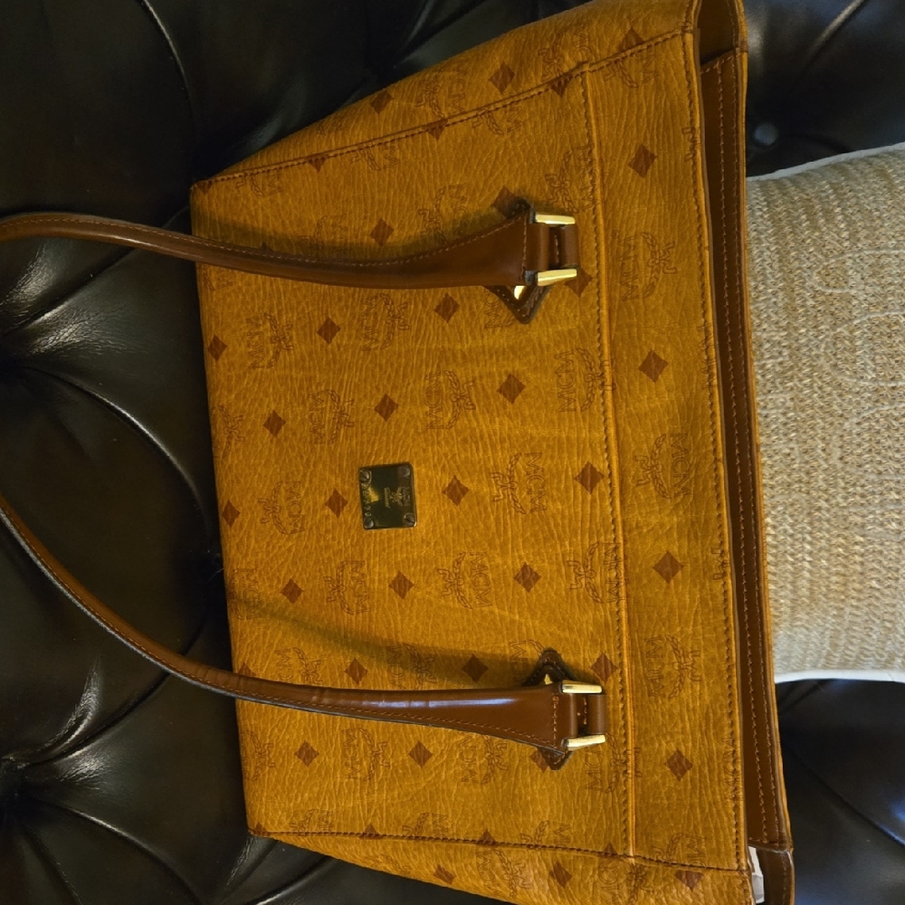 Vintage And Rare MCM Tan Visetos Tote